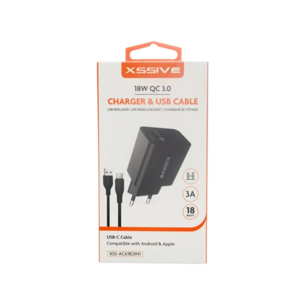 Dual Port Wandladegerät 18W, Schnelladung 3A USB-A & USB-C