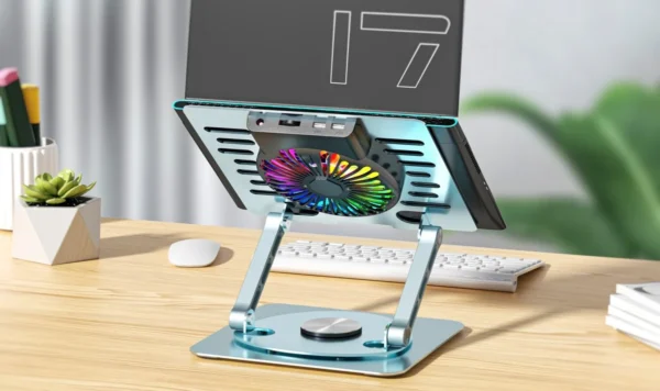 Xssive 360° Laptop Stand With Build-in RGB Cooling Fan XSS-STAND11 - Image 2